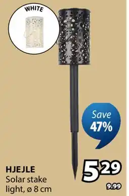 JYSK HJEJLE Solar stake light offer