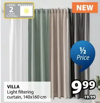JYSK VILLA Light filtering curtain offer