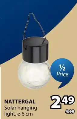 JYSK NATTERGAL Solar hanging light offer