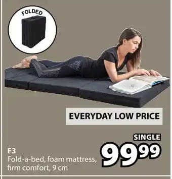 JYSK F3 Fold-a-bed, foam mattress offer