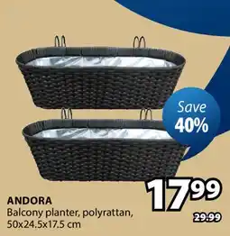 JYSK ANDORA Balcony planter offer