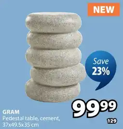 JYSK GRAM Pedestal table, cement offer