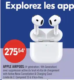Pharmaprix APPLE AIRPODS 4th Generation with Active Noise Cancellation & Charging Case offer