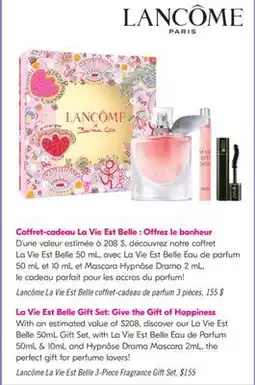 Pharmaprix Lancôme La Vie Est Belle 3-Piece Fragrance Gift Set offer