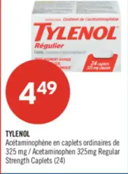 Pharmaprix TYLENOL Acetaminophen 325mg Regular Strength Caplets (24) offer