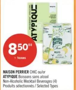 Pharmaprix MAISON PERRIER CHIC or ATYPIQUE Non-Alcoholic Mocktail Beverages offer
