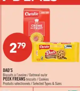Pharmaprix DAD'S oatmeal cookies or PEEK FREANS cookies offer