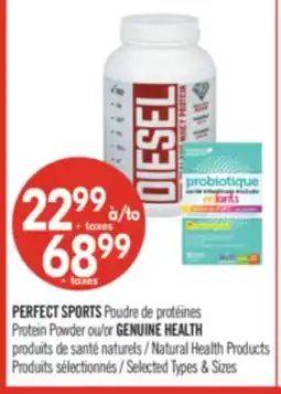 Pharmaprix PERFECT SPORTS Protein Powder or GENUINE HEALTH Natural Health Products offer