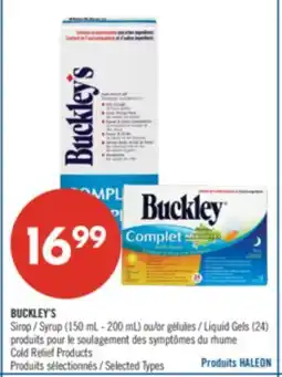 Pharmaprix BUCKLEYS Syrup (150 mL - 200 mL) or Liquid Gels (24) Cold Relief Products offer