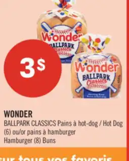 Pharmaprix WONDER BALLPARK CLASSICS Hot Dog (6) or Hamburger (8) Buns offer