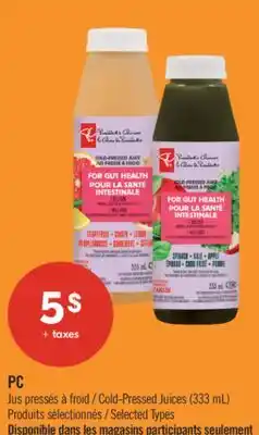 Pharmaprix PC Cold-Pressed Juices offer