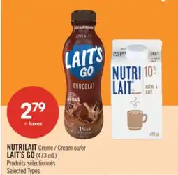 Pharmaprix NUTRILAIT Cream or LAIT'S GO (473 mL) offer