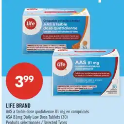 Pharmaprix LIFE BRAND ASA 81mg Daily Low Dose Tablets offer