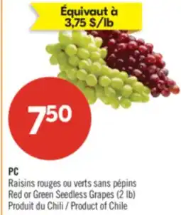 Pharmaprix PC Red or Green Seedless Grapes offer