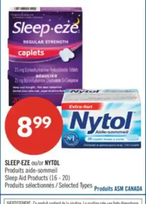Pharmaprix SLEEP-EZE or NYTOL sleep aid products offer