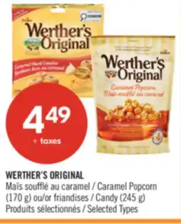 Pharmaprix WERTHER'S ORIGINAL Caramel Popcorn (170 g) or Candy (245 g) offer
