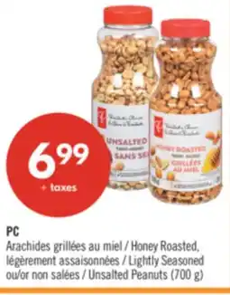 Pharmaprix PC Honey Roasted, Lightly Seasoned or Unsalted Peanuts offer