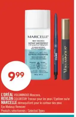 Pharmaprix L'ORÉAL VOLUMINOUS Mascara, REVLON COLORSTAY Eyeliner or MARCELLE Eye Makeup Remover offer