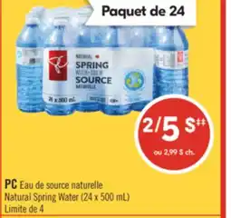 Pharmaprix PC Natural Spring Water offer