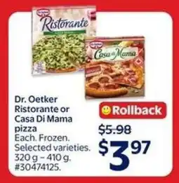 Walmart DR. OETKER RISTORANTE OR CASA DI MAMA PIZZA offer