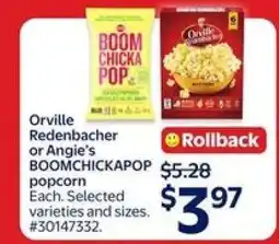 Walmart Orville Redenbacher or Angie's BOOMCHICKAPOP popcorn offer