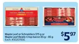 Walmart MAPLE LEAF OR SCHNEIDERS BACON offer