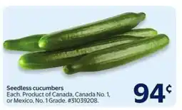 Walmart SEEDLESS CUCUMBERS offer