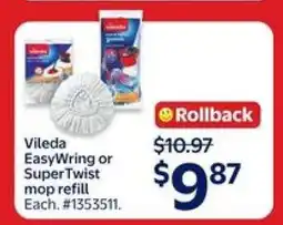 Walmart Vileda EasyWring or SuperTwist Mop Refill offer