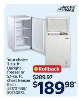 Walmart Arctic King Freezer offer