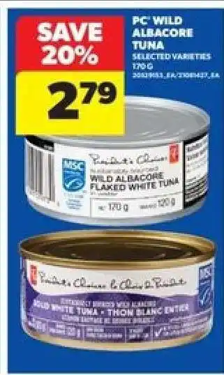 Real Canadian Superstore PC Wild Albacore Tuna offer