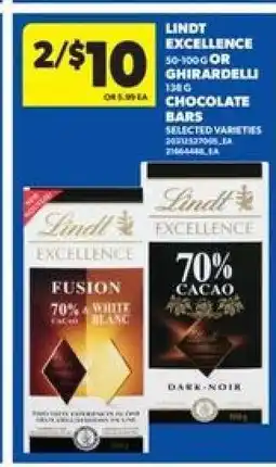 Real Canadian Superstore Lindt Excellence or Ghirardelli chocolate bars offer
