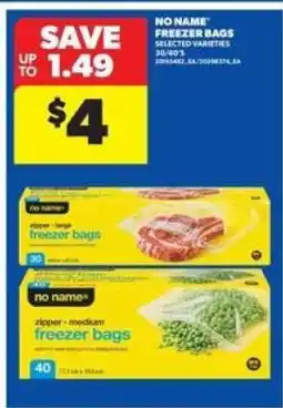 Real Canadian Superstore No Name Freezer Bags offer
