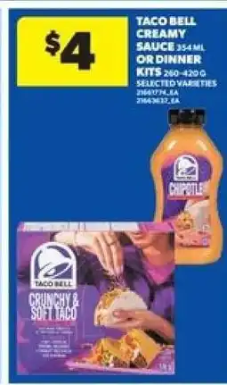 Real Canadian Superstore Taco Bell Creamy Sauce or Dinner Kits offer