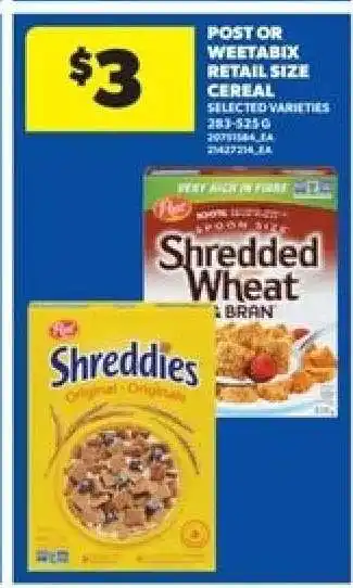 Real Canadian Superstore Post or Weetabix Retail Size Cereal offer