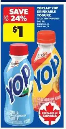 Real Canadian Superstore Yoplait Yop Drinkable Yogurt offer