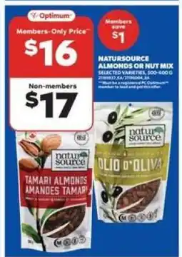 Real Canadian Superstore NATURSOURCE ALMONDS OR NUT MIX offer