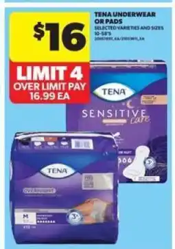Real Canadian Superstore TENA UNDERWEAR OR PADS offer