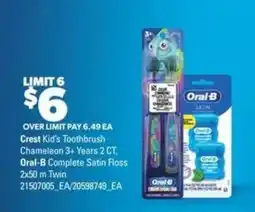 Real Canadian Superstore Crest Kid's Toothbrush & Oral-B Satin Floss offer