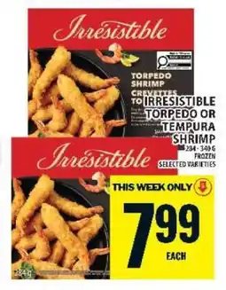 Food Basics Irresistible Torpedo or Tempura Shrimp offer