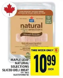Food Basics MAPLE LEAF NATURAL SELECTIONS SLICED DELI MEAT offer
