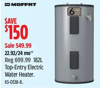 Canadian Tire MOFFAT 182L Top-Entry Electric Water Heater offer