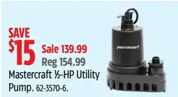 Canadian Tire Mastercraft 1⁄2-HP Utility Pump offer