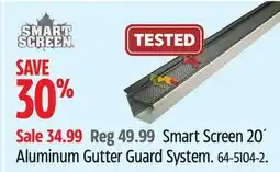 Canadian Tire Smart Screen 20´ Aluminum Gutter Guard System offer