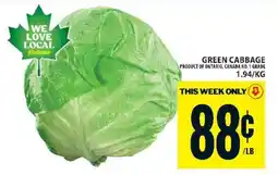 Food Basics GREEN CABBAGE offer