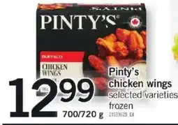 Loblaws Pinty's chicken wings selected varietiesfrozen offer