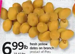 Loblaws Fresh yellow lb dates on branch offer