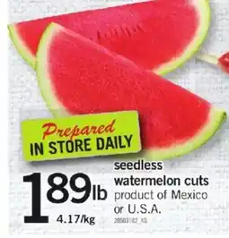 Loblaws Seedless watermelon cuts lb product of mexico offer