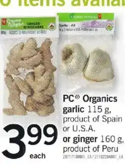 Loblaws Organics garlic 115 g offer