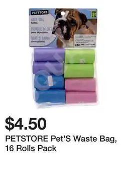 Dollarama PETSTORE Pet'S Waste Bag, 16 Rolls Pack offer