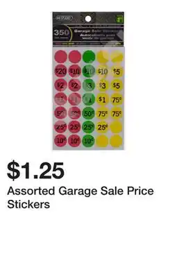 Dollarama Assorted Garage Sale Price Stickers offer